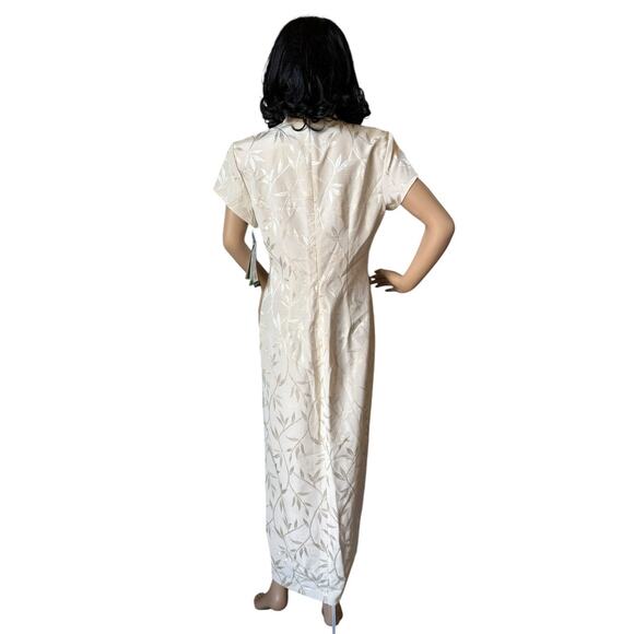 NWT Vintage ivory Brocade Cheongsam Dress from J.R. Nites by Caliente Size 10 P - Picture 10 of 17